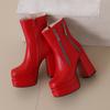 Женские короткие сапоги на высоком каблуке осень и зима новые европейские и американские стиль водонепроницаемые короткие сапоги на толстом каблуке большого размера