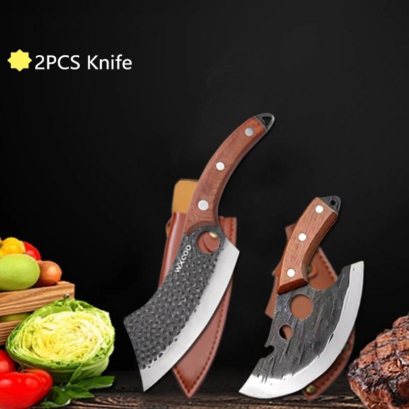 WXCOO Forged Butcher Bone Cutter Kitchen Knife Stainless Steel with Sheath 1~8pcs Chef Fruit Knives Scissor BBQ Cooking Boning