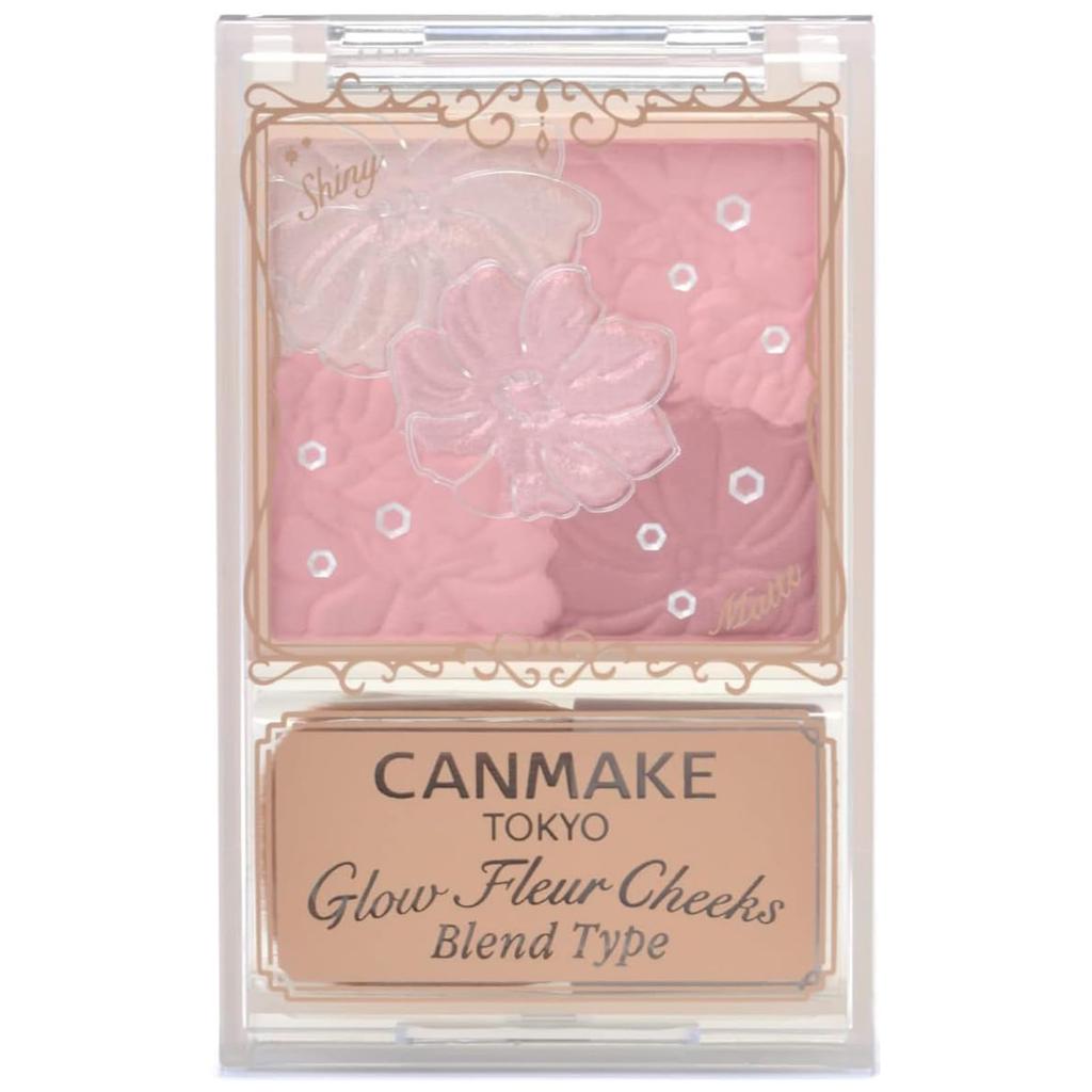 CANMAKE Glow Fleur Cheeks B02 Розовая Балерина Глянцевый Полупрозрачный 1 шт. (Тип смеси) Румяна, Хайлайтер, Матовый, (х 1)