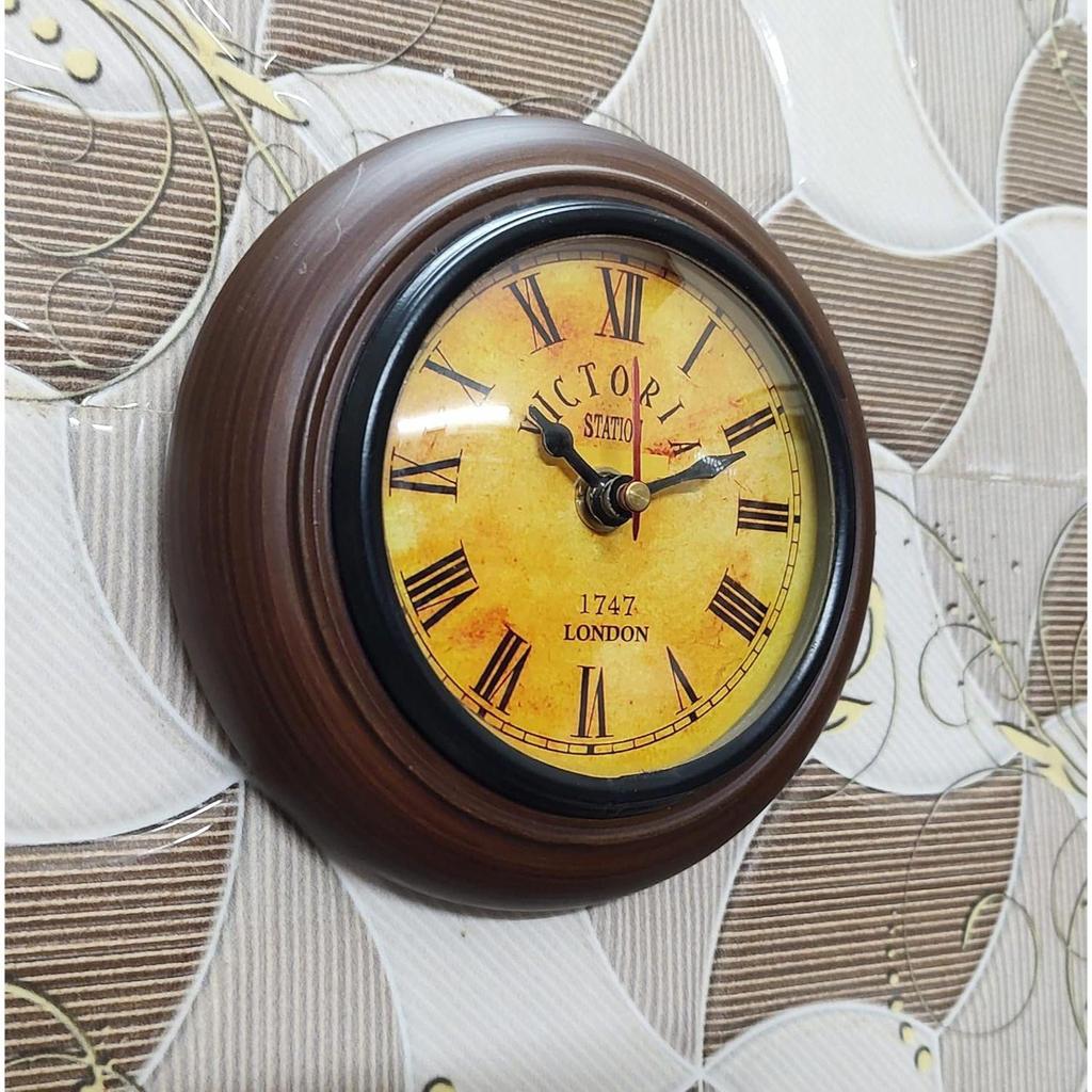 Деревянные настенные часы Мини коллекционные настенные часы в викторианском стиле настенные декоративные 5" коричневые часы