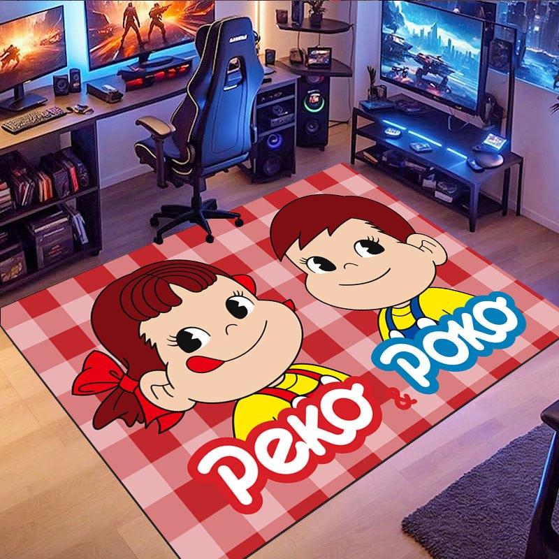 Beautiful and Adorable Peko & Poko Cartoon Floor Mat,Suitable for Entryways,Porches,Bathrooms,Laundry Rooms,Offices,Bedrooms,Game Rooms,Comp