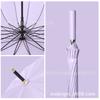 Straight Rod 16-bone Reinforced Umbrella, One-button Open Leather Handle, Simple Umbrella, Umbrella Can Be Added