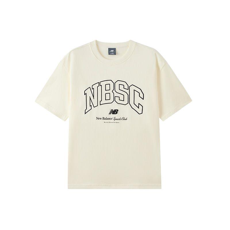 New Balance T Shirts Men's Ivory White Crew Neck Moderate NEF31341-IV