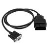 Diagnostic Extension Connector Cable OBD2 Serial RS232 16 Pin To 9 Pin 100cm