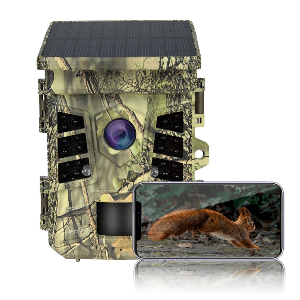 IP66 Trail Camera, Solar Powered Camera with Night , 32MP WiFi Trail Camera for Outdoor Use