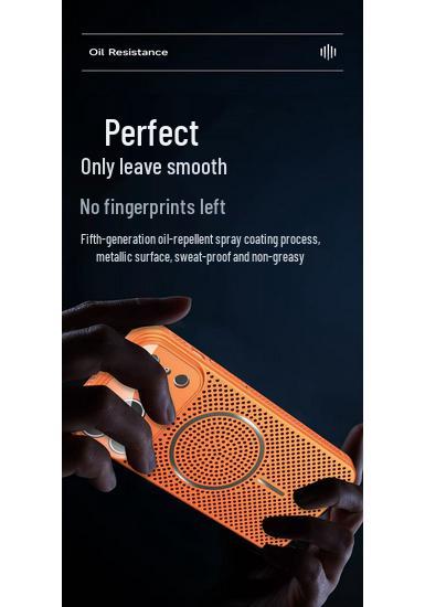 Чехол для iPhone 17 Pro Max, ледяной алюминий, магнитная сетка, с вентиляцией, теплоотводом и защитой от падений
