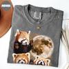 Red Panda Full Moon T-Shirt, Starry Night Animal Tee, Wildlife Lover Shirt