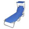 Day and Night - Day and Night Folding Lounger with Steel Hood and Blue Fabric