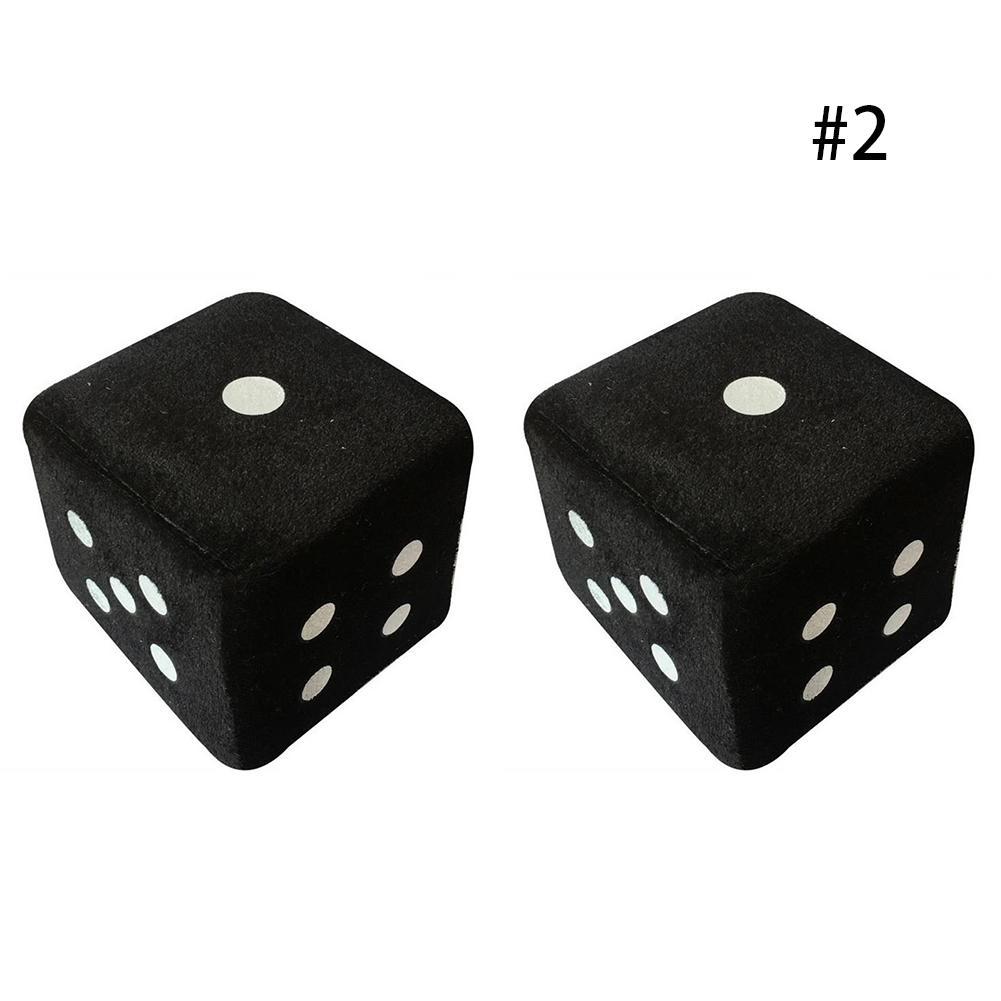 2Pcs 4cm Plush Dice Bed Hanging Toys Stuffed Cubes Car Decor Pendants Simulation Dice Toy