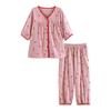 Pure cotton pajamas women's summer 1011 new pure cotton five-point sleeve seven-point pants summer casual cotton loungewear set