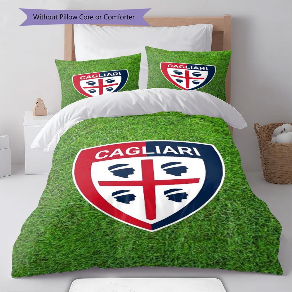 Cagliari Calcio Pattern Bedding Set Quilt Cover Pillowcase Home Decor Gift (1 * duvet cover + 2 * pillowcase, without core)