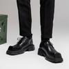 New Square Head Derby Shoes Men's Business Leisure Retro Original Niche Design Thick Sole Height Increase Small Leather Shoes