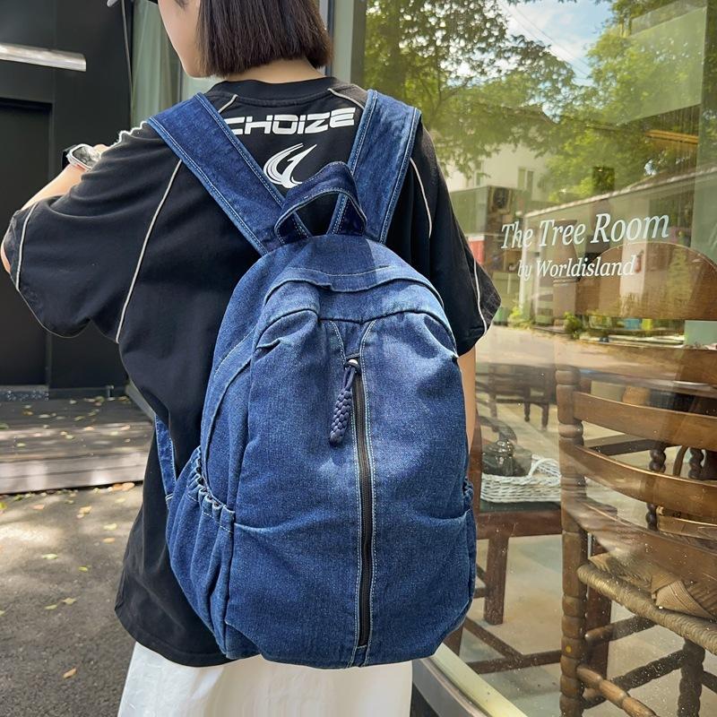 Джинсовая сумка для школьников, мужской рюкзак большой емкости, женский дорожный рюкзак