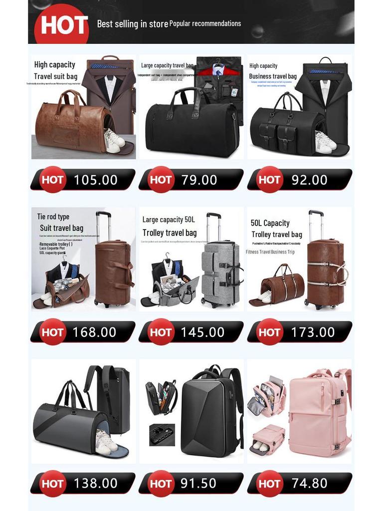 Мужской большой водонепроницаемый дорожный рюкзак с отделением для влажных/сухих вещей и многофункциональным дизайном, идеально подходит для активного отдыха и альпинизма.