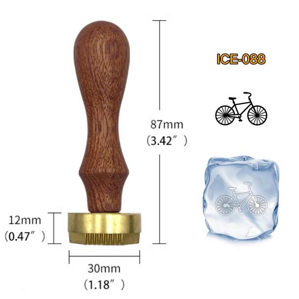 Ice Stamp With Removable Brass Head & Wood Handle - Vintage 1.18" Branding for Cubes, Cocktails, Whiskey, Mojito Drinks - Bar Making DIY Crafting