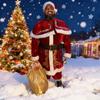 Santa Claus Costume Set Velvet Adult Suit Traditional Red Velvet Santa Ensemble Complete Accessories Performances Clothes