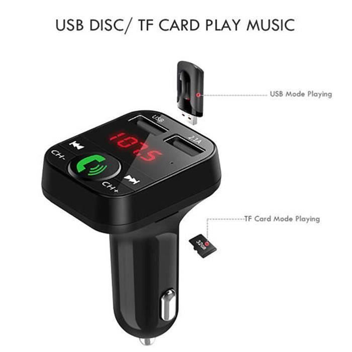 Transmetteur FM Bluetooth pour voiture Adaptateur