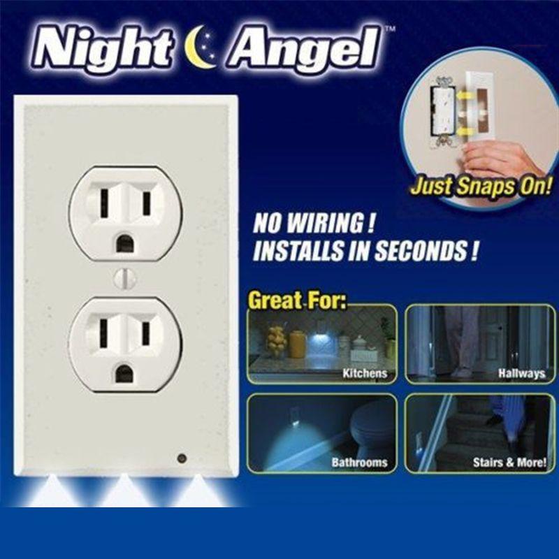 Smart Wall Outlet Cover Socket Plate With Automatic Led Night Light Sensor Function