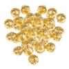 100Pcs Golden Hollow Filigree Ball Loose Spacer Beads for Jewelry Making 8mm