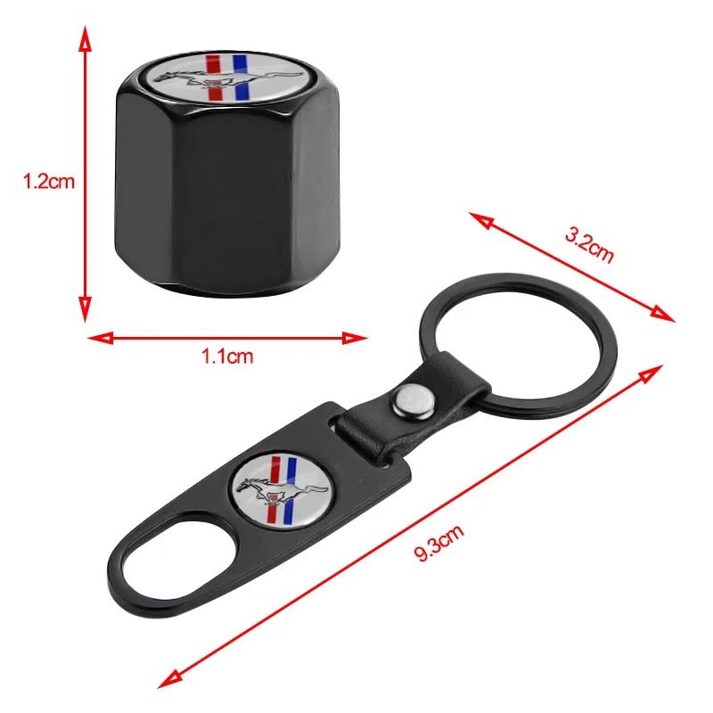 Car Sticker Hot For Ford Car Wheel Tire Valve Caps Cover Wrench KeyChain For Ford Mustang spoiler Shelby GT 350 500 Cobra e Focu