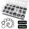 225 2 Размера Набор Резиновых Втулок Уплотнительные Кольца Для Автомобилей Автофургонов Набор Резиновых Втулок Для Прокладки Проводов 3Мм-22Мм Многоразовый Кейс