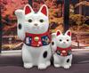 Lucky Lucky Right Hand Set of Figurine Cat, Cat, Raised, White, Large, Small, 2,
