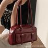 Retro women's bags, high-end underarm bags 2025 new simple large-capacity bowling bags, fashionable commuter bags