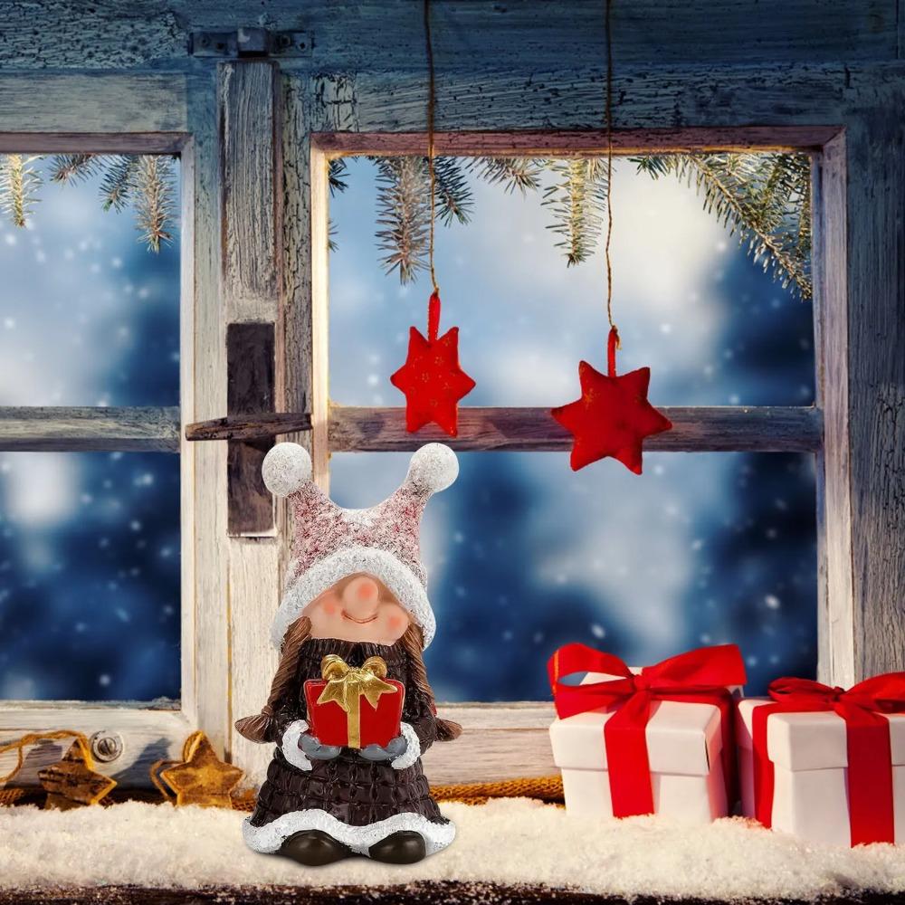 Resin Crafts Christmas Gnomes Statues Cute Merry Christmas Decorations  New Year Gift