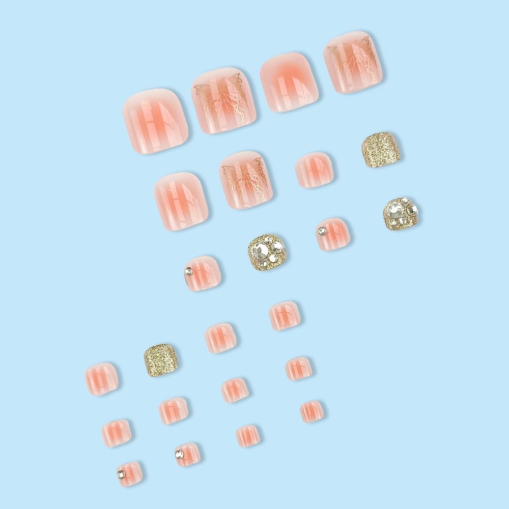 Накладные ногти на ногах, квадратные накладные ногти на ногах, съемные накладные ногти для женщин