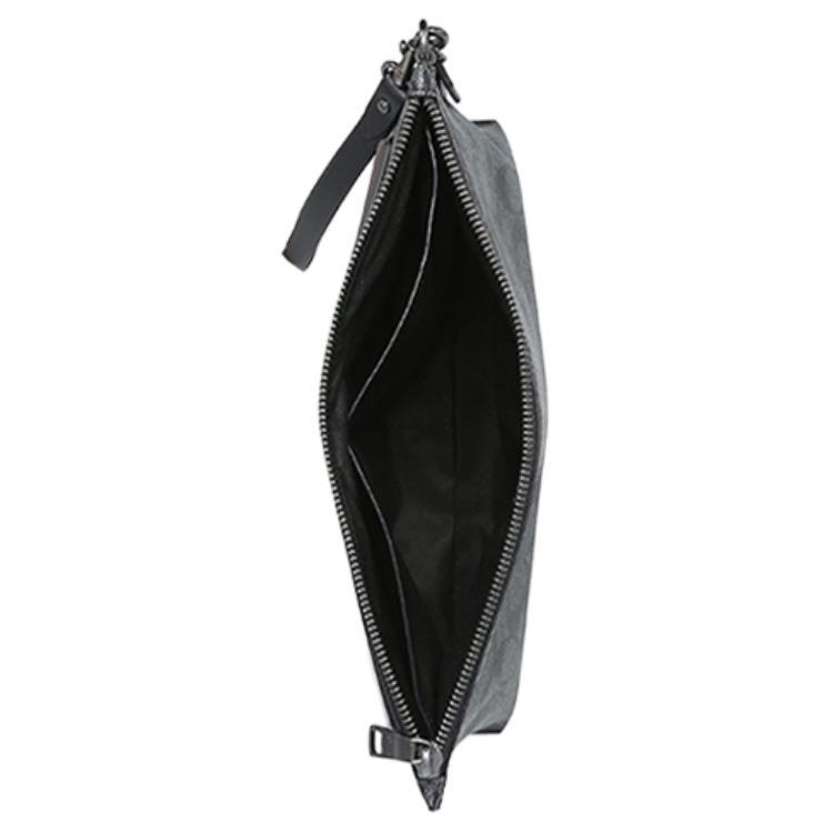 COACH Pouch Coated Canvas Leather Clutch Large Men's Black (Unisex) Clutches 29508 CQBK