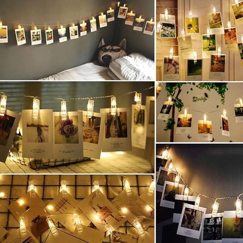 Photo Clip Light Banner Party Baby Shower Banner Wedding Christmas Decoration Birthday Party Decor Kid Girl Boy Baby Shower 2024
