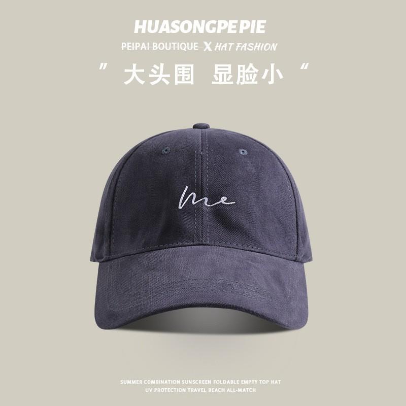 Hat women's sunshade large head circumference baseball cap men's trendy niche styleclassyeasiest for match sports k-style peaked 