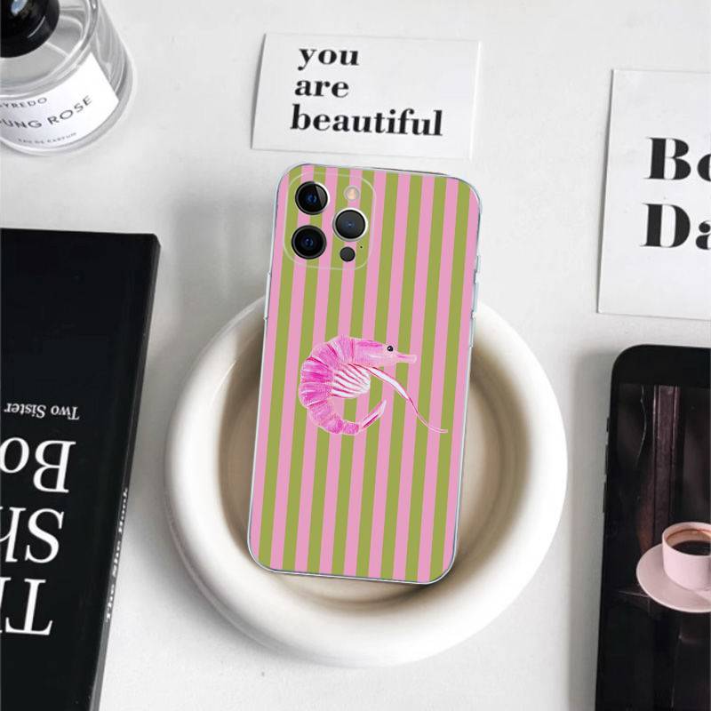 Милый Чехол для Телефона с Морскими Морепродуктами Для iPhone 17 16 15 11 12 14 13 Pro Max Mini X XS XR 7 Plus 16E Ударопрочный Силиконовый Чехол Fundas