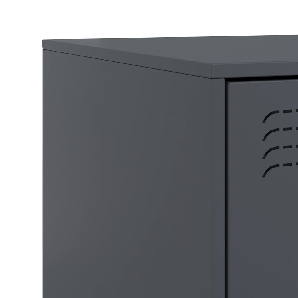 Nightstands 2 pcs Anthracite 34.5 x 39 x 62 cm Steel
