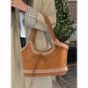 Vintage Matte Lamb Plush Tote Bag Women's 2025 New Large-capacity Bow Shoulder Bag Commuter Armpit Bag