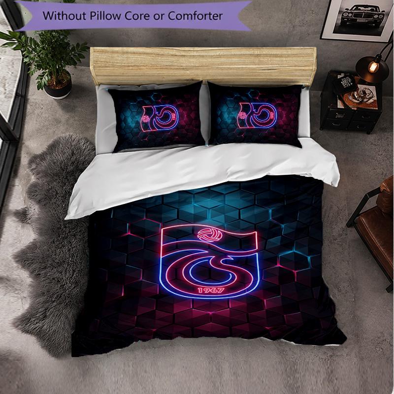 Trabzonspor FC Themed Bedding 3Pcs Duvet Cover Set Decorative Bed Linen For Teen Room Home Decoration