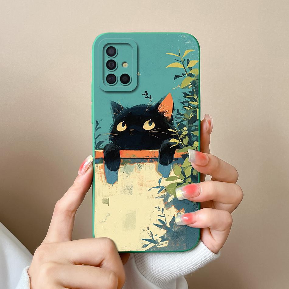 Чехол для телефона Samsung Galaxy A51 A71 A31 Мультяшный Чехол с полной защитой Для Samsung A 51 71 31 Мягкая Жидкая Силиконовая Задняя Крышка