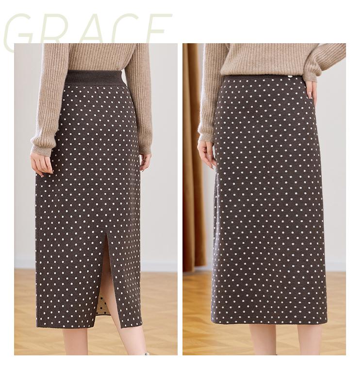 High-end Half Cut Skirt with Wool