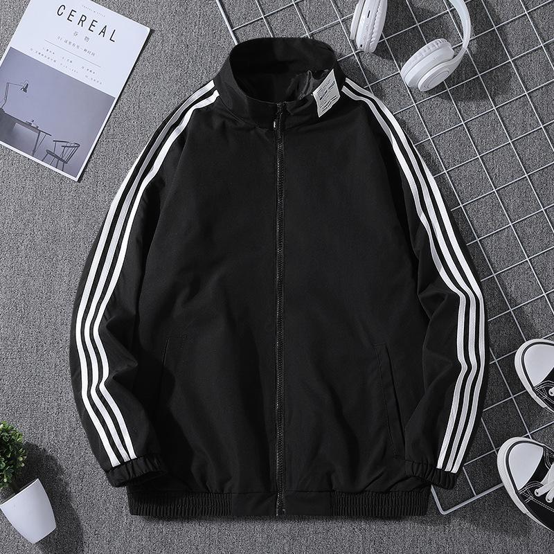 Весна и осень новые куртки мужские стоячий воротник тренчкот верх зеленые полосы все спортивные повседневные пальто тренд