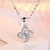 Min Yue 999 Sterling Silver Four-Leaf Clover Diamond Pendant Necklace for Women - Fashionable Light Luxury Design