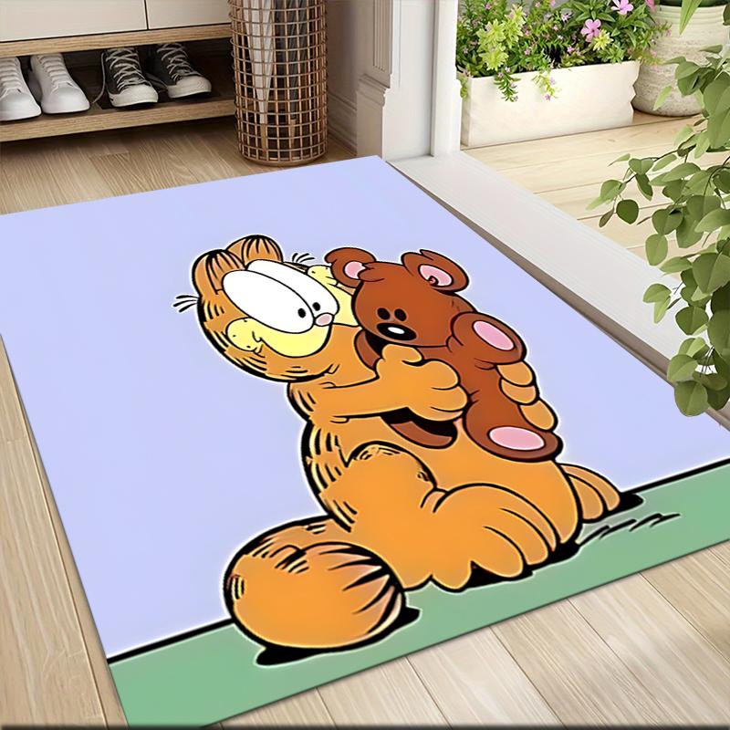 1Pc Garfield'S Starry Adventure Carpet Rug Customizable Soft Washable Antislip Home Living Room Sofa Mats Personalized Rug 091774