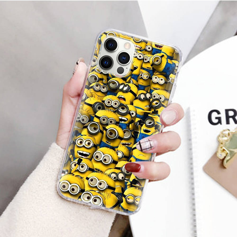 JM29 Я люблю Minion Прозрачный чехол для Samsung A04 A14 A23 M33 M53 Realme 10 9 C35 C55 VIVO Y02 X80 Infinix Hot 30 Note 11 Tecno Spark 8P Pro