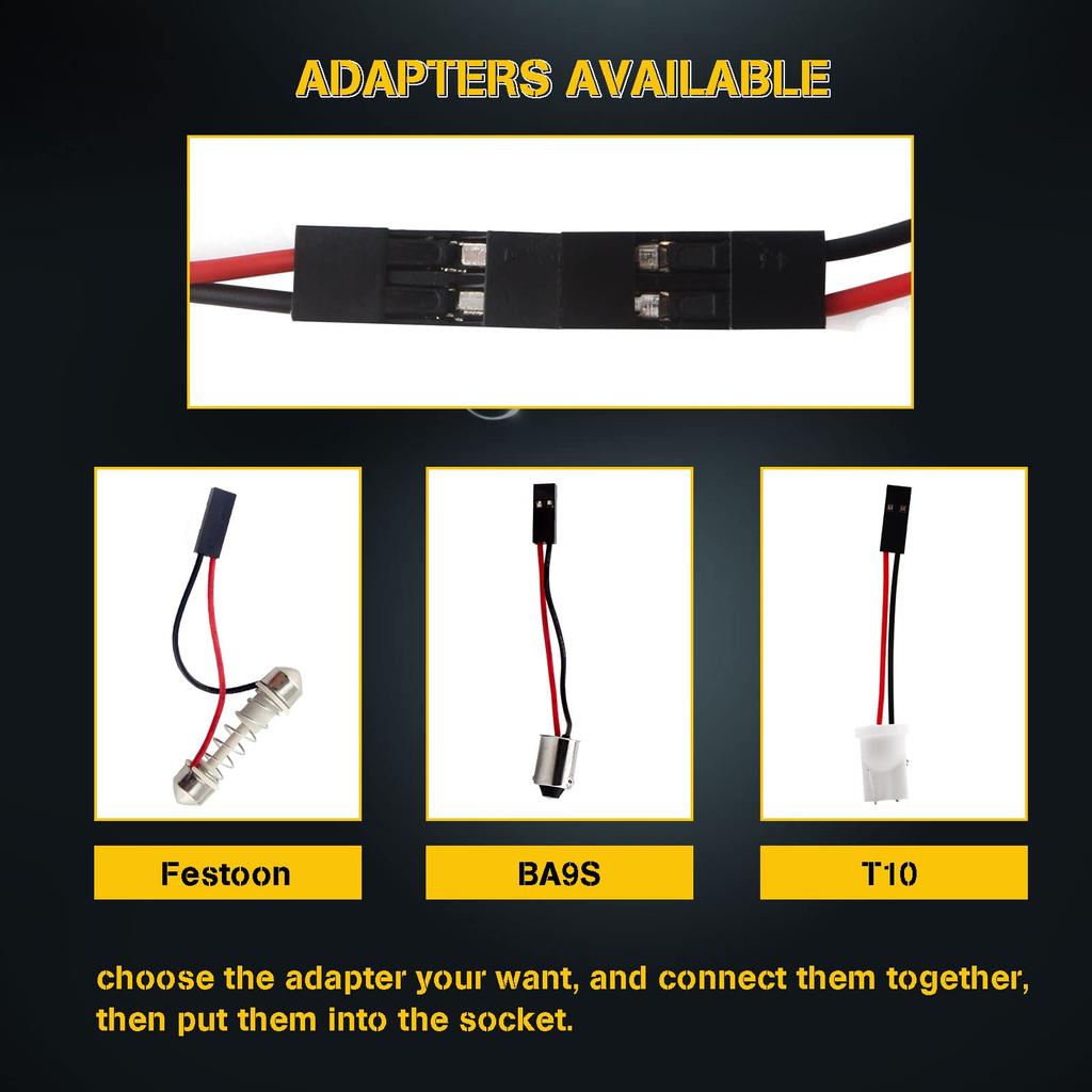 Сверхяркая 9SMD 5050 Белая светодиодная салонная лампа Купольный свет с 3 адаптерами 6 шт.