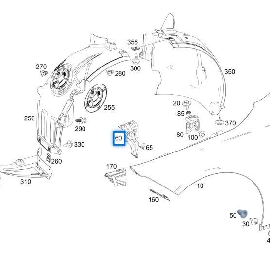 Кронштейн крыла Mercedes A-Class W177 - Совместим с 1778801900/1778802000