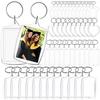 5Pcs Snap-In Custom Insert Photo Photo Frame Keychain Pendant Tassels Picture Keyring  DIY