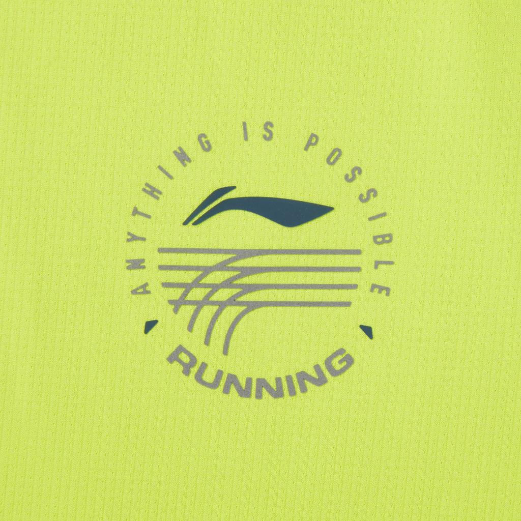 Li Ning Беговая серия Однотонная футболка с круглым вырезом Удобная Дышащая Универсальная Дышащая футболка с коротким рукавом Мужские топы ATSV083-3