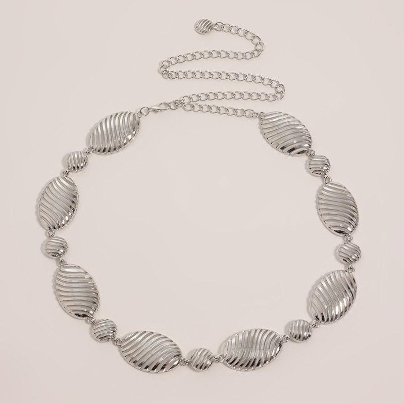 Новый стиль женской поясной цепочки высокого класса с металлическими ажурными узорами и геометрическим дизайном