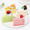 Realistic Triangle Cake Key Ring With Fruit Toppings Cute Food Shape Charm for School Bag Decor Student Birthday Gifts