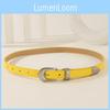Color Solid Simple Metal Buckle Decoration Women Casual Belt For Use Daily