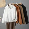Bahor Yoz Retro Keng Keng Qattiq Rangli Pullover Uzun Qisma Ko'ylak Ayollar Ko'ylagi Top